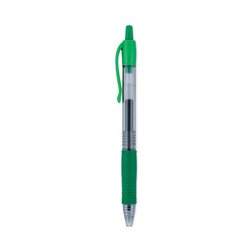 G2 Premium Gel Pen, Retractable, Fine 0.7 Mm, Green Ink, Smoke Barrel, Dozen