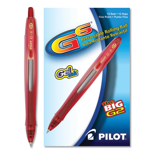 G6 Gel Pen, Retractable, Fine 0.7 Mm, Black Ink, Black Barrel