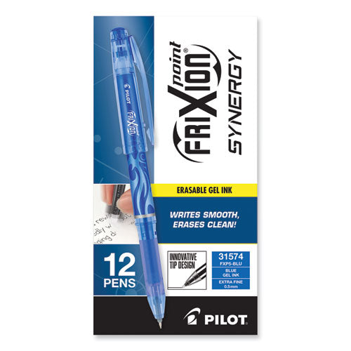 Frixion Point Erasable Gel Pen, Stick, Extra-fine 0.5 Mm, Blue Ink, Blue Barrel