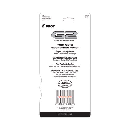 G2 Mechanical Pencil, 0.7 Mm, Hb (#2.5), Black Lead, Assorted Barrel Colors, 5/pack
