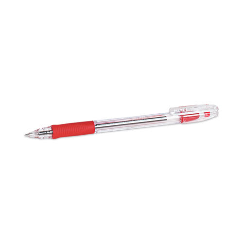 Easytouch Ballpoint Pen, Stick, Fine 0.7 Mm, Red Ink, Clear Barrel, Dozen