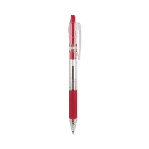 Easytouch Ballpoint Pen, Retractable, Fine 0.7 Mm, Red Ink, Clear Barrel, Dozen