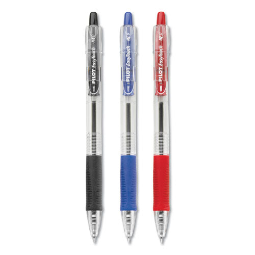 Easytouch Ballpoint Pen, Retractable, Medium 1 Mm, Blue Ink, Clear Barrel, Dozen