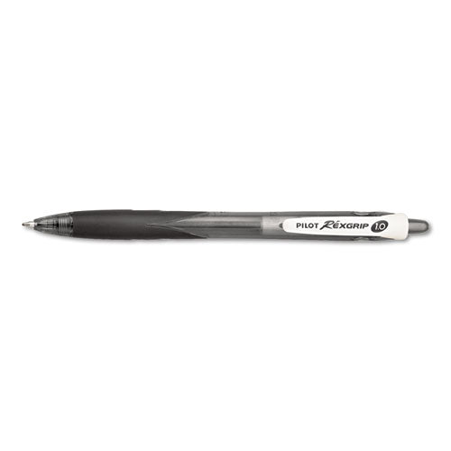 Rexgrip Begreen Ballpoint Pen, Retractable, Medium 1 Mm, Black Ink, Black Barrel, Dozen