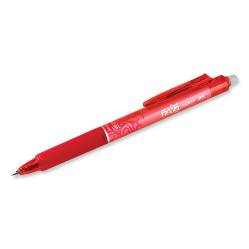 Frixion Clicker Erasable Gel Pen, Retractable, Extra-fine 0.5 Mm, Red Ink, Red Barrel, Dozen