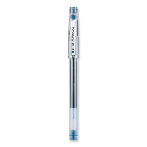 G-tec-c Ultra Gel Pen, Stick, Extra-fine 0.4 Mm, Blue Ink, Clear Barrel, Dozen