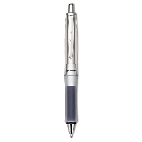 Dr. Grip Center Of Gravity Ballpoint Pen, Retractable, Medium 1 Mm, Black Ink, Silver/pink Grip Barrel