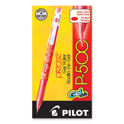 Precise P-500 Gel Pen, Stick, Extra-fine 0.5 Mm, Red Ink, Red Barrel, Dozen