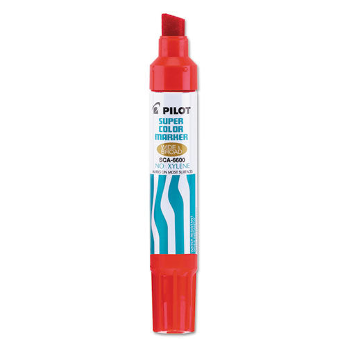 Jumbo Refillable Permanent Marker, Broad Chisel Tip, Red