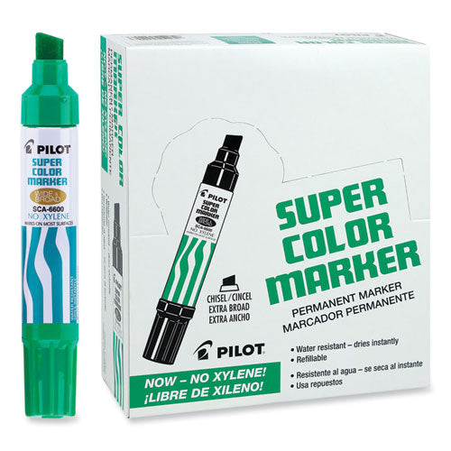 Jumbo Refillable Permanent Marker, Broad Chisel Tip, Green