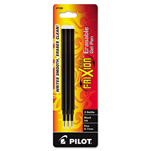 Refill For Pilot Frixion Erasable, Frixion Ball, Frixion Clicker And Frixion Lx Gel Ink Pens, Fine Tip, Black Ink, 3/pack