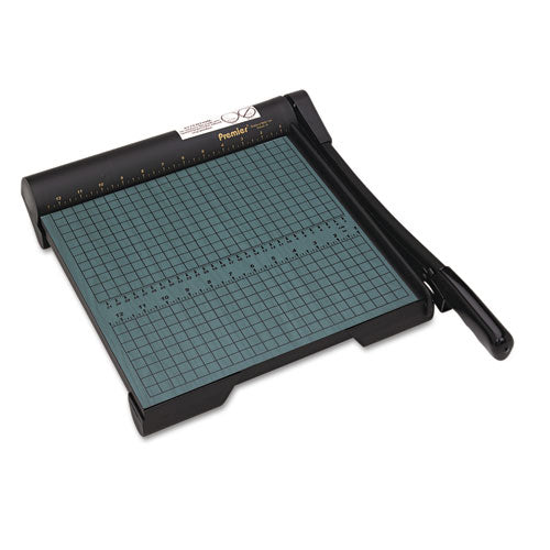 The Original Green Paper Trimmer, 20 Sheets, 12" Cut Length, Wood Base, 12.5 X 12