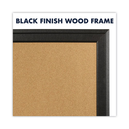 Cork Bulletin Board With Black Frame, 23 X 17, Natural Surface