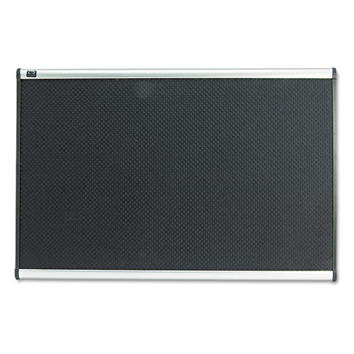 Prestige Embossed Foam Bulletin Board, 36 X 24, Black Surface, Silver Aluminum Frame