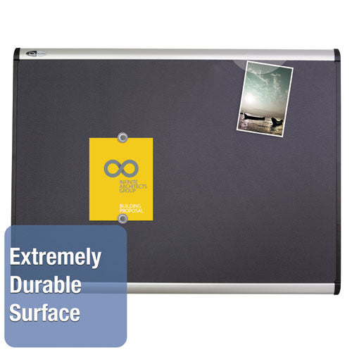 Prestige Plus Magnetic Fabric Bulletin Boards, 36 X 24, Gray Surface, Silver Aluminum Frame