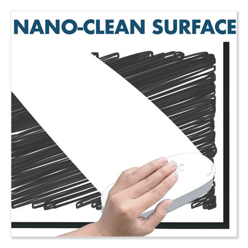 Fusion Nano-clean Magnetic Whiteboard, 48 X 36, White Surface, Black Aluminum Frame