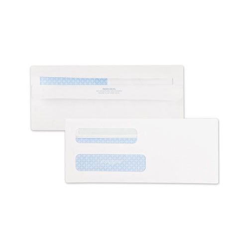 Double Window Redi-seal Security-tinted Envelope, #10, Commercial Flap, Redi-seal Adhesive Closure, 4.13 X 9.5, White, 500/bx