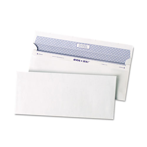 Reveal-n-seal Security-tint Envelope, Address Window, #10, Commercial Flap, Self-adhesive Closure, 4.13 X 9.5, White, 500/box