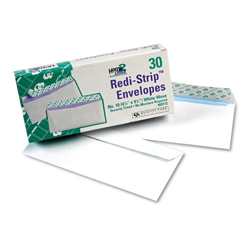 Redi-strip Security Tinted Envelope, Address Window, #10, Commercial Flap, Redi-strip Closure, 4.13 X 9.5, White, 500/box