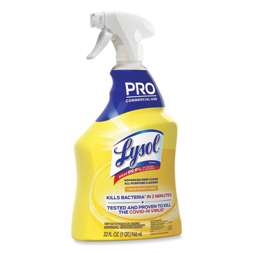 Advanced Deep Clean All Purpose Cleaner, Lemon Breeze, 32 Oz Trigger Spray Bottle, 12/carton