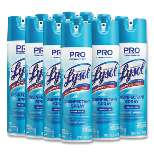 Disinfectant Spray, Fresh Scent, 19 Oz Aerosol Spray, 12/carton