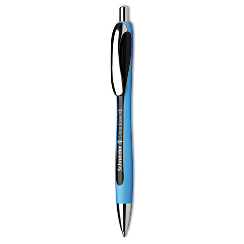 Slider Rave Xb Ballpoint Pen, Retractable, Extra-bold 1.4 Mm, Black Ink, Black/light Blue Barrel