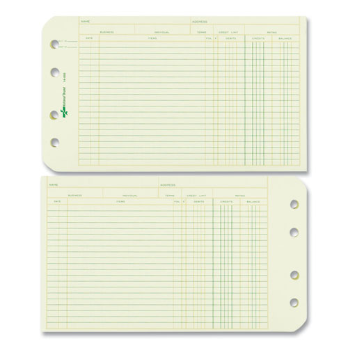 Four-ring Binder Refill Sheets, 5 X 8.5, Green, 100/pack