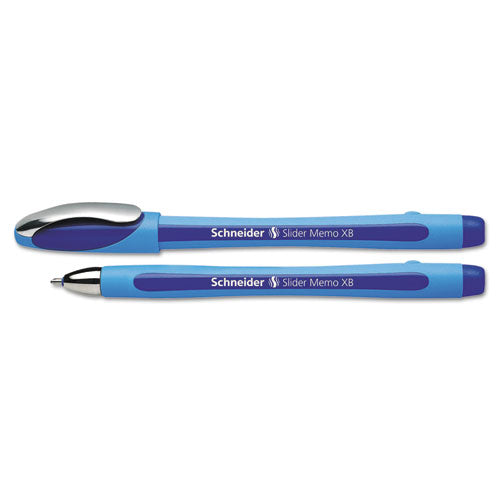 Slider Memo Xb Ballpoint Pen, Stick, Extra-bold 1.4 Mm, Blue Ink, Blue/light Blue Barrel, 10/box