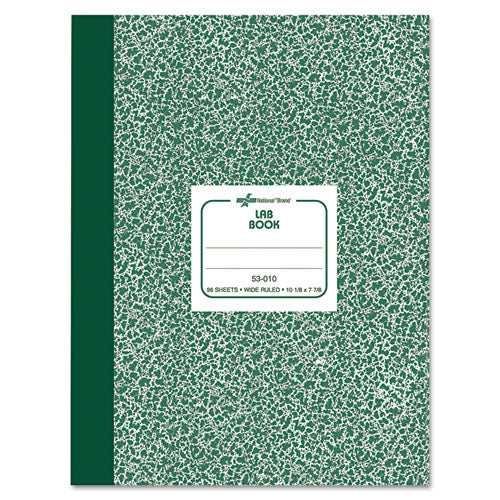 Lab Notebook, Wide/legal Rule, Green Marble Cover, (96) 10.13 X 7.88 Sheets