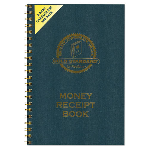 Gold Standard Money Receipt Book, Two-part Carbonless, 5 X 2.75, 3 Forms/sheet, 225 Forms Total