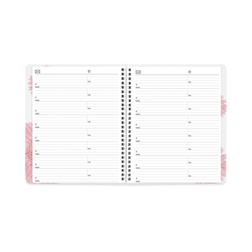 Essential Collection 14-month Ruled Monthly Planner, 8.88 X 7.13, Daisy Black/pink Cover, 14-month (dec To Jan): 2023 To 2025