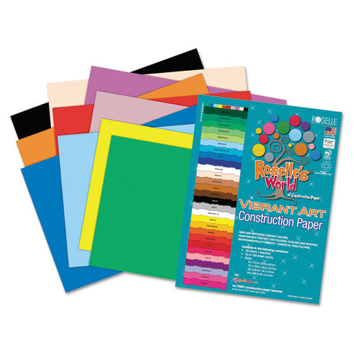 Vibrant Art Heavyweight Construction Paper, 76 Lb Text Weight, 9 X 12, Assorted Colors, 500/pack