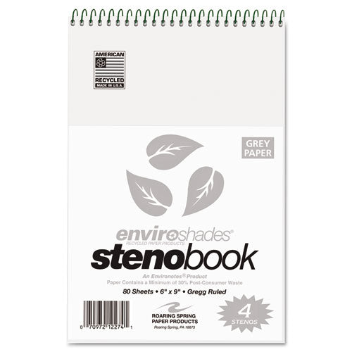 Enviroshades Steno Notepad, Gregg Rule, White Cover, 80 Orchid 6 X 9 Sheets, 4/pack