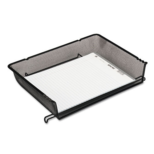 Mesh Stacking Side Load Tray, 1 Section, Letter Size Files, 14.25" X 10.13" X 2.75", Black