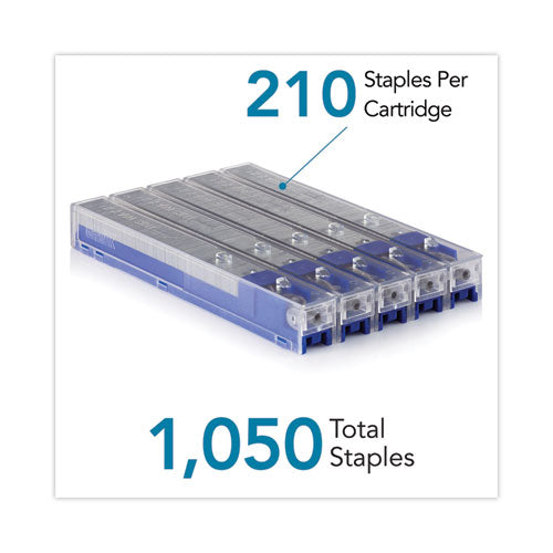 Staple Cartridge, 0.25" Leg, 0.5" Crown, Steel, 210/cartridge, 5 Cartridges/pack, 1,050/pack