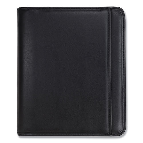 Professional Zippered Pad Holder/ring Binder, Pockets, Writing Pad, Vinyl Black