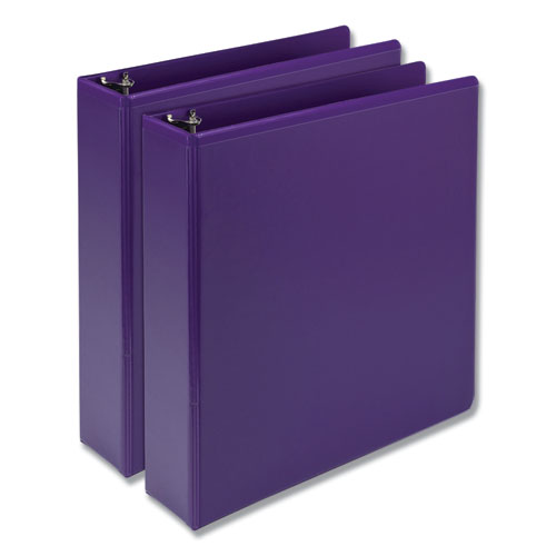 Earth’s Choice Plant-based Durable Fashion View Binder, 3 Rings, 2" Capacity, 11 X 8.5, Purple, 2/pack