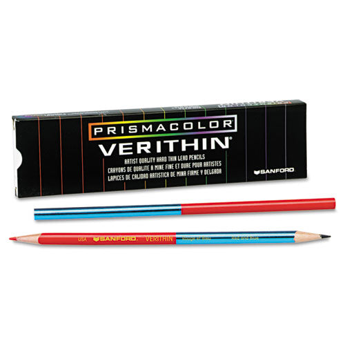 Verithin Smear-proof Colored Pencils, 2 Mm, Metallic Silver Lead, Metallic Silver Barrel, Dozen