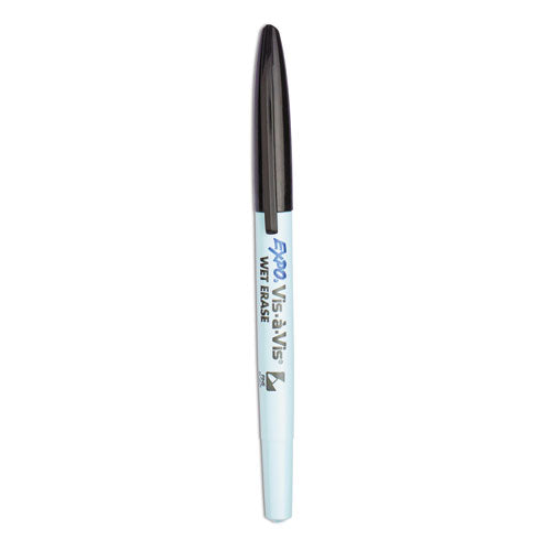 Vis-a-vis Wet Erase Marker, Fine Bullet Tip, Black, Dozen