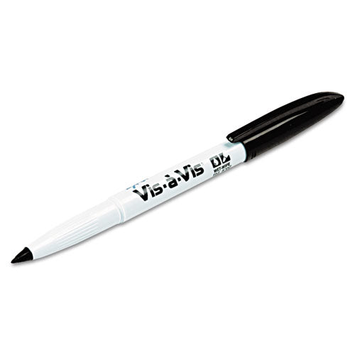 Vis-a-vis Wet Erase Marker, Fine Bullet Tip, Black, Dozen