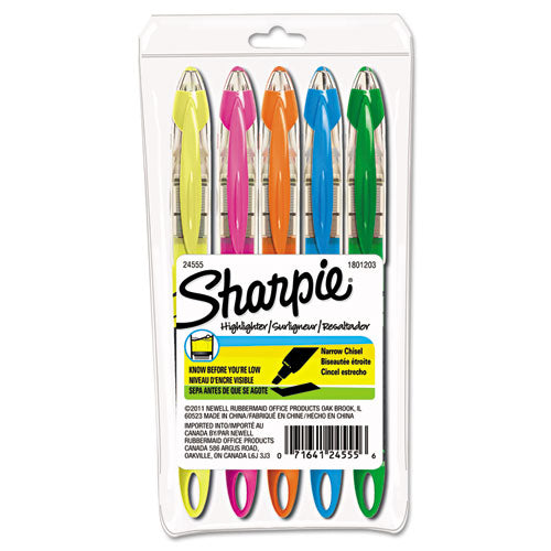 Liquid Pen Style Highlighters, Fluorescent Yellow Ink, Chisel Tip, Yellow/black/clear Barrel, Dozen