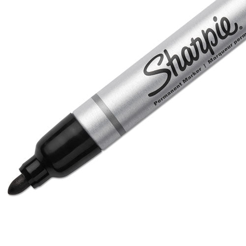 Durable Metal Barrel Permanent Marker, Medium Bullet Tip, Black