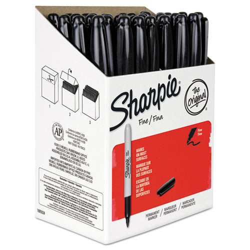 Fine Bullet Tip Permanent Marker, Black, Dozen