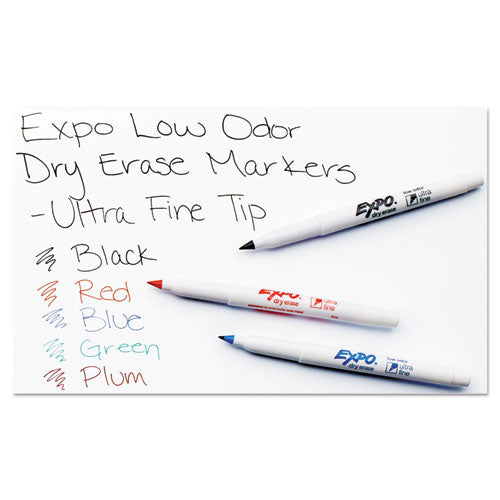 Low-odor Dry-erase Marker, Extra-fine Needle Tip, Black, 4/pack