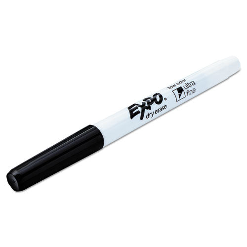 Low-odor Dry-erase Marker, Extra-fine Needle Tip, Black, 4/pack