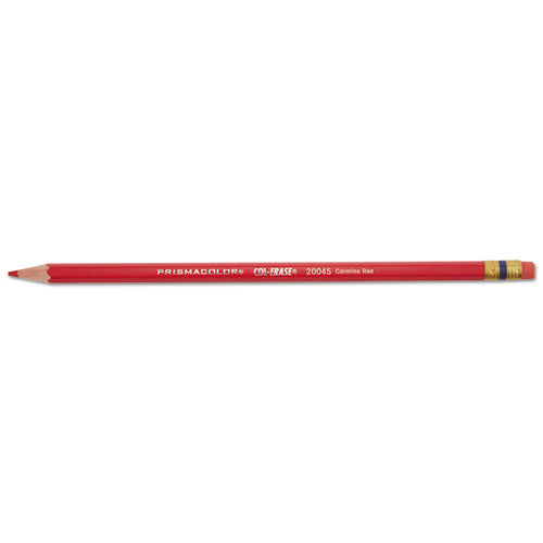 Col-erase Pencil With Eraser, 0.7 Mm, 2b (#1), Carmine Red Lead, Carmine Red Barrel, Dozen