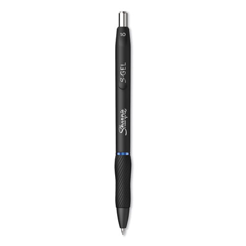 S-gel High-performance Gel Pen, Retractable, Medium 0.7 Mm, Blue Ink, Black Barrel, 36/pack