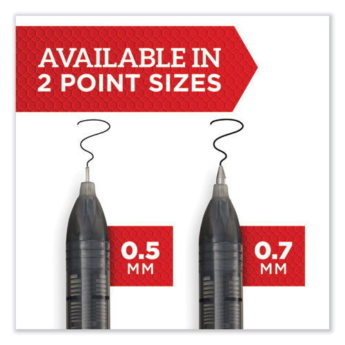 Professional Design Roller Ball Pen, Stick, Medium 0.7 Mm, Blue Ink, Black Barrel, Dozen