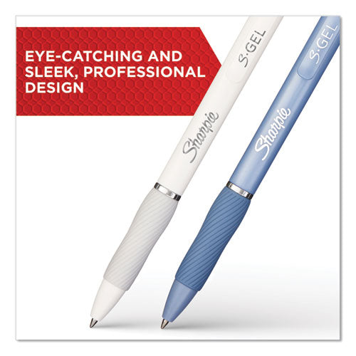 S-gel Fashion Barrel Gel Pen, Retractable, Medium 0.7 Mm, Black Ink, Pearl White Barrel, Dozen