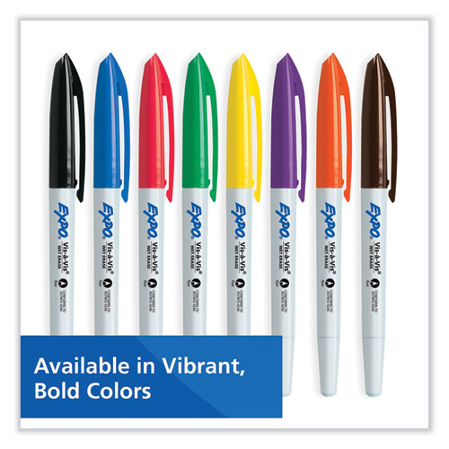 Vis-a-vis Wet Erase Marker, Fine Bullet Tip, Assorted, Dozen